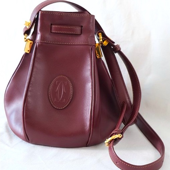 Cartier Handbags - RARE VTG LUX | Cartier 🎈Bucket Bag in Cartier’s Classic Bordeaux Leather